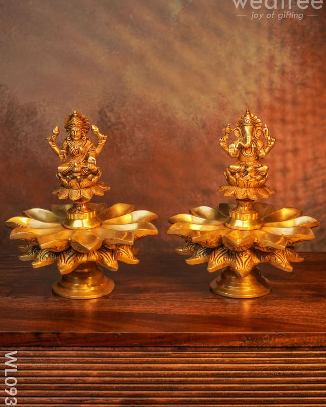 Brass Ganesh-Lakshmi Diya - Wl0932
