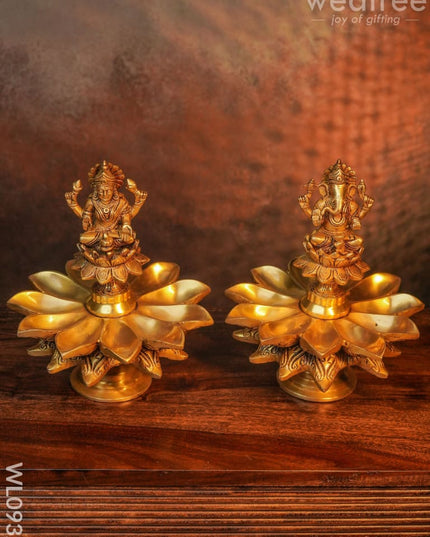 Brass Ganesh-Lakshmi Diya - Wl0932