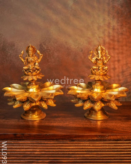 Brass Ganesh-Lakshmi Diya - Wl0932