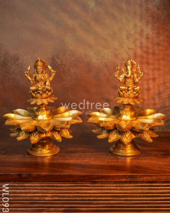 Brass Ganesh-Lakshmi Diya - Wl0932