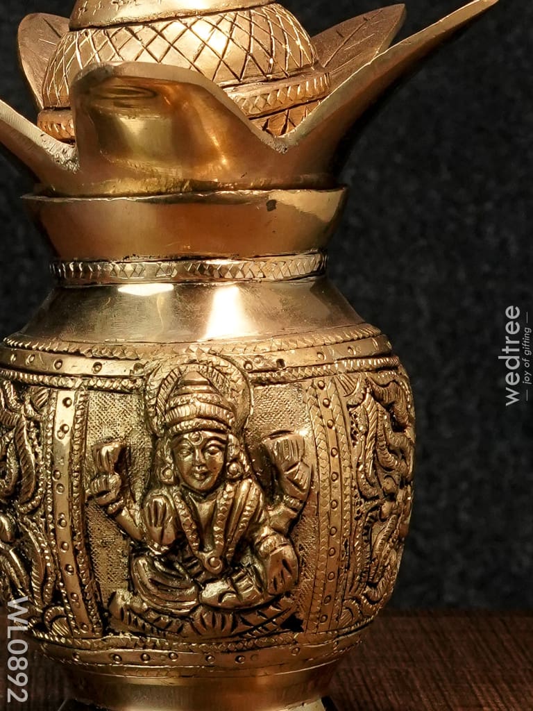 Brass Ganesh-Lakshmi Kalash - Wl0892 Utility
