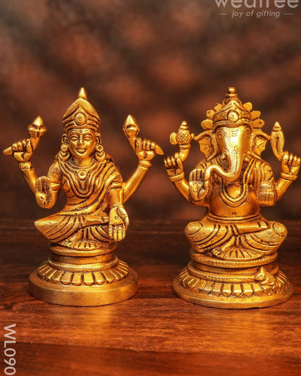 Brass Ganesh-Lakshmi-Saraswathi Idols - Wl0909 Figurines