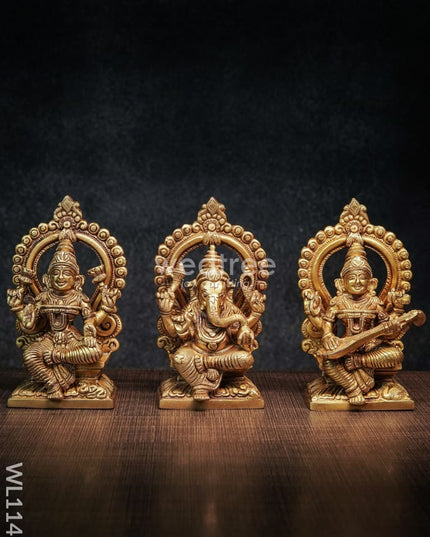 Brass Ganesh-Lakshmi-Saraswathi - Wl1141 Figurines