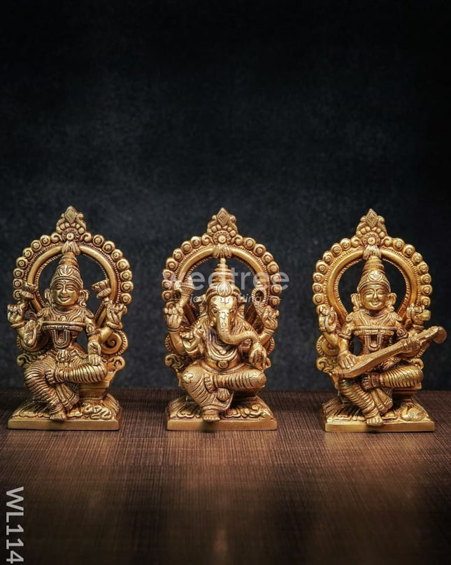 Brass Ganesh-Lakshmi-Saraswathi - Wl1141 Figurines