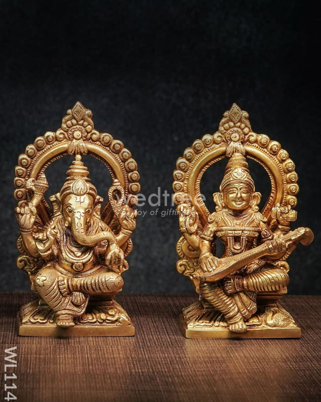 Brass Ganesh-Lakshmi-Saraswathi - Wl1141 Figurines