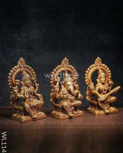 Brass Ganesh-Lakshmi-Saraswathi - Wl1141 Figurines