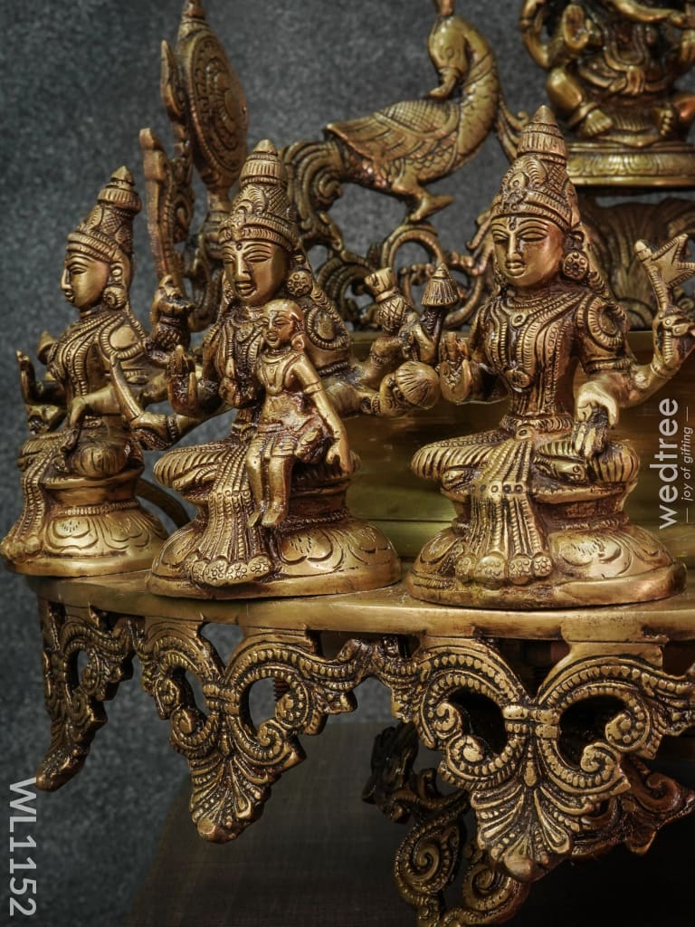 Brass Ganesh Urli With Ashtalakshmi - Wl1152