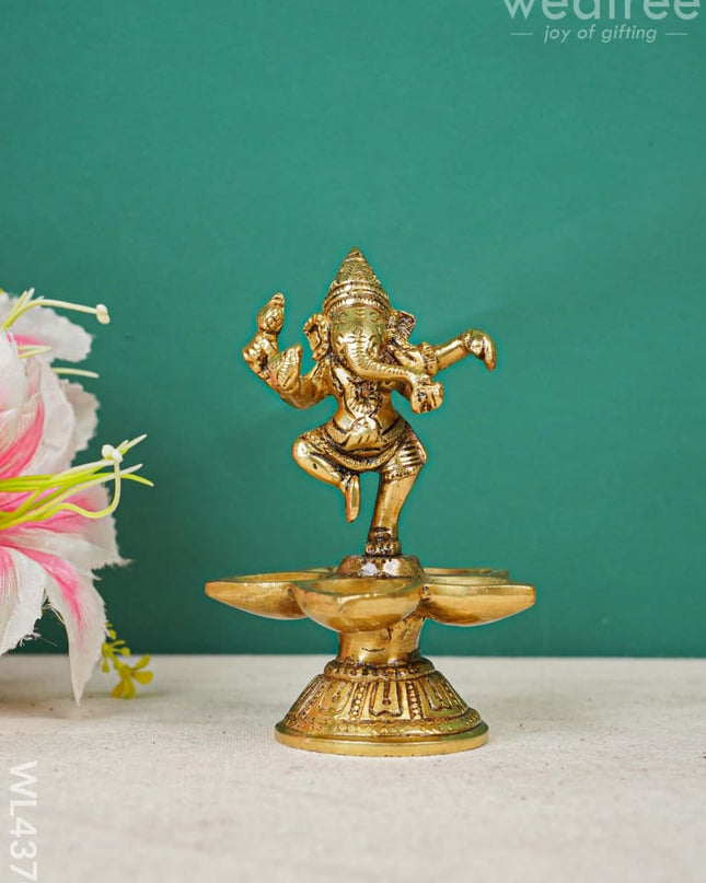 Brass Ganesha 5 Face Diya - Wl4370