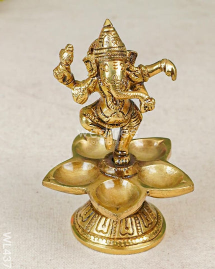 Brass Ganesha 5 Face Diya - Wl4370
