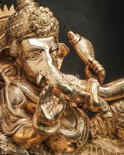Brass Ganesha At Leisure - Wl1623 Figurines