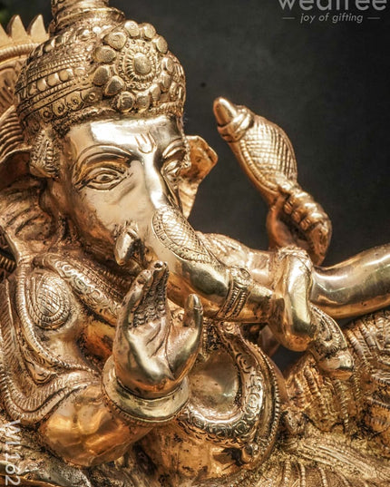 Brass Ganesha At Leisure - Wl1623 Figurines