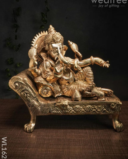 Brass Ganesha At Leisure - Wl1623 Figurines