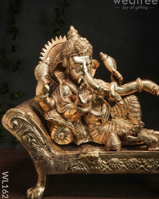 Brass Ganesha At Leisure - Wl1623 Figurines