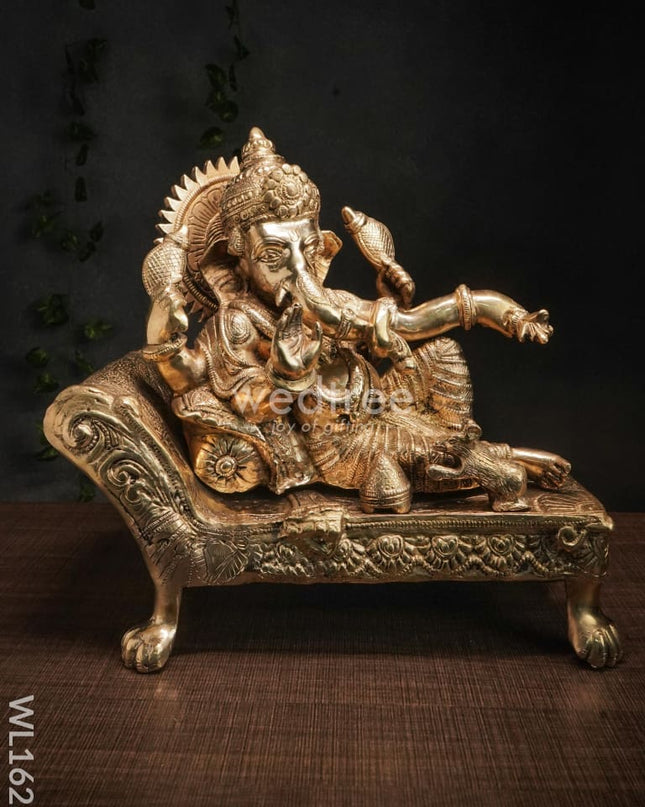 Brass Ganesha At Leisure - Wl1623 Figurines
