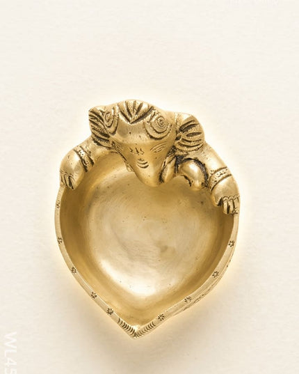 Brass Ganesha Diya - WL4508 - Brass Diya