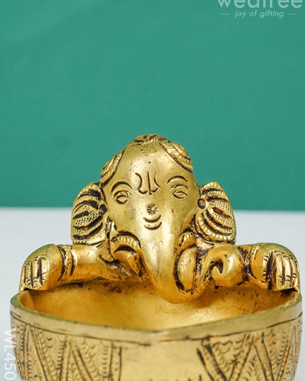 Brass Ganesha Diya - WL4508 - Brass Diya