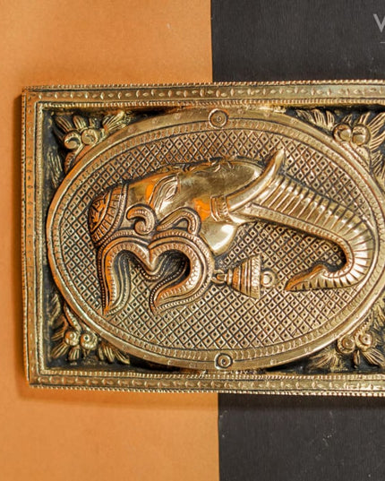 Brass Ganesha Plate Wall Hanging - Wl3935