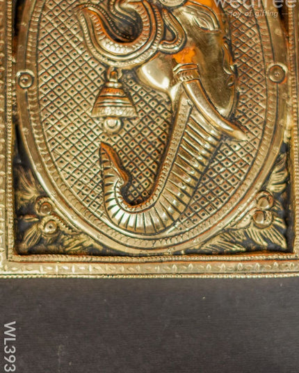 Brass Ganesha Plate Wall Hanging - Wl3935