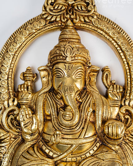 Brass Ganesha Idol - 11 inch - WL5282 - Brass Figurines