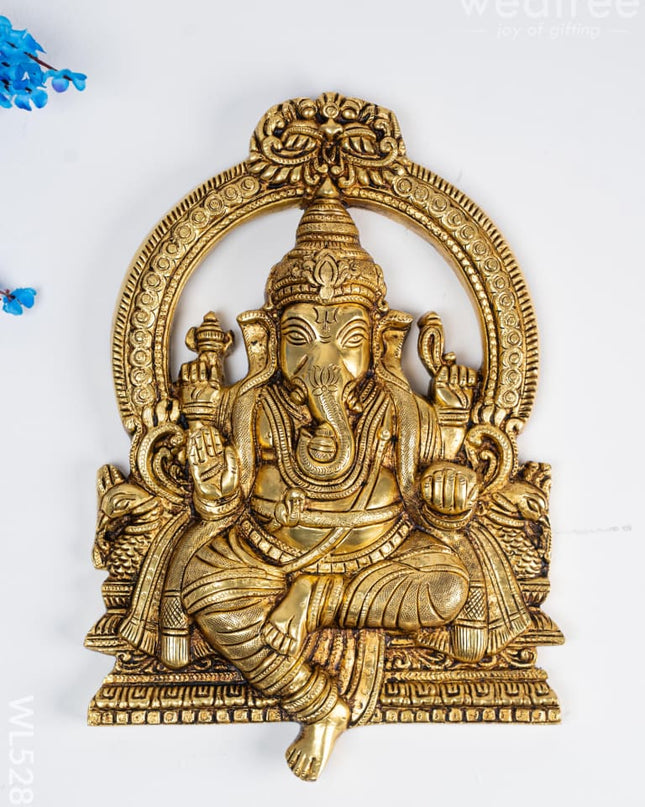 Brass Ganesha Idol - 11 inch - WL5282 - Brass Figurines