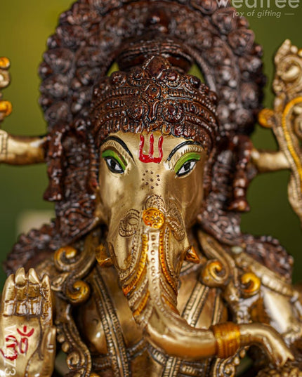 Brass Ganesha Idol - 17 Inch Wl4735 Figurines