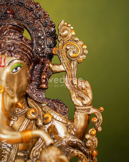 Brass Ganesha Idol - 17 Inch Wl4735 Figurines