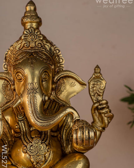 Brass Ganesha Idol - 17 inch - WL5275 - Brass Figurines
