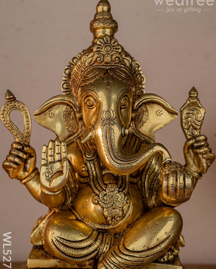 Brass Ganesha Idol - 17 inch - WL5275 - Brass Figurines