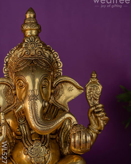 Brass Ganesha Idol - 17 inch - WL5275 - Brass Figurines