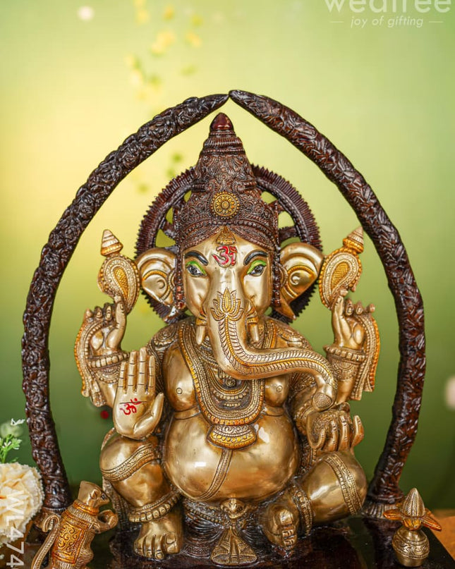 Brass Ganesha Idol - 21 Inch Wl4740 Figurines