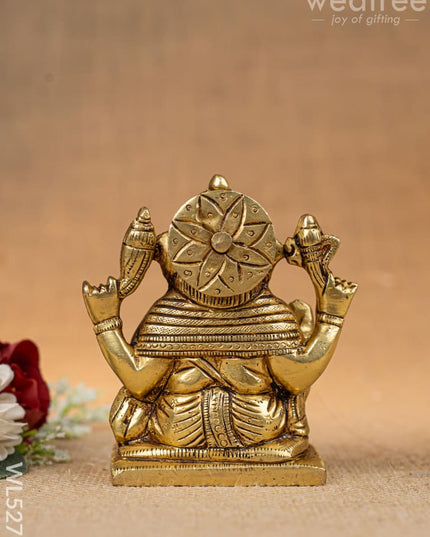 Brass Ganesha Idol - 3 inch - WL5271 - Brass Figurines