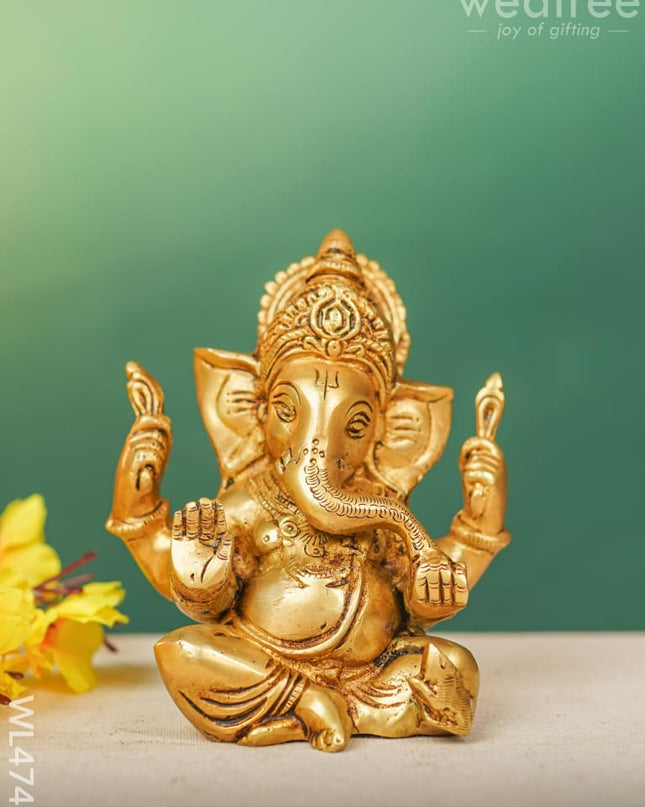Brass Ganesha Idol - Wl4749 Figurines