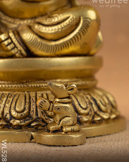 Brass Ganesha Idol - 7 inch - WL5285 - Brass Figurines
