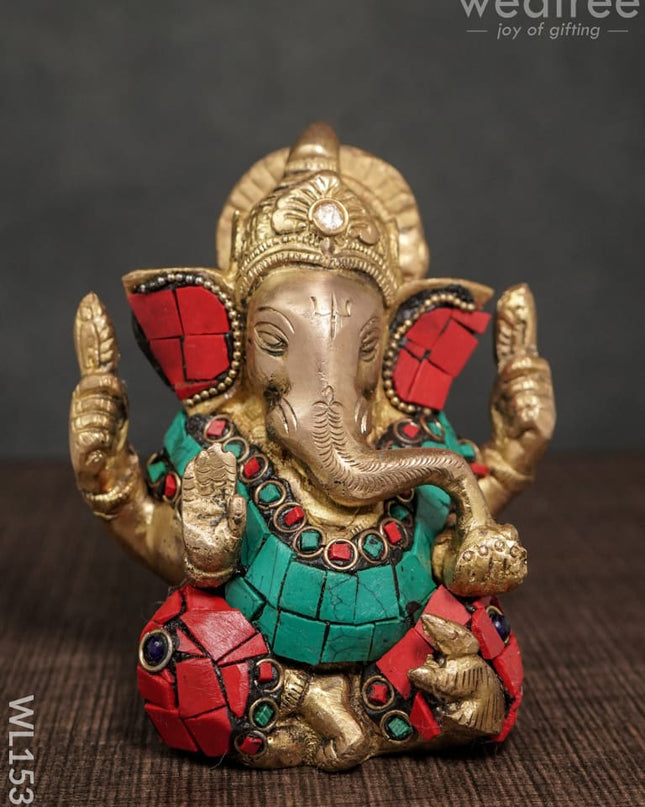 Brass Ganesha Idol - Wl1539 Figurines