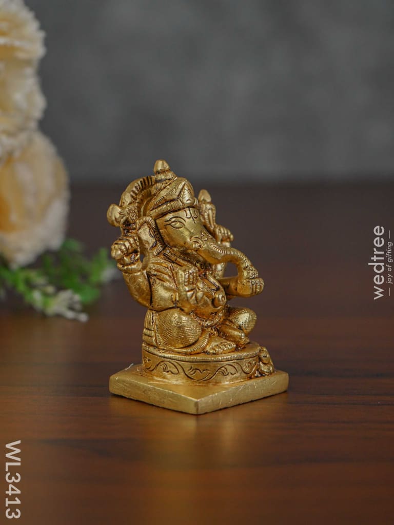 Brass Ganesha Idol - Wl3413 Figurines