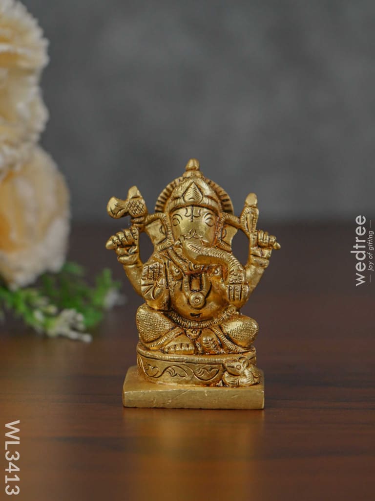Brass Ganesha Idol - Wl3413 Figurines