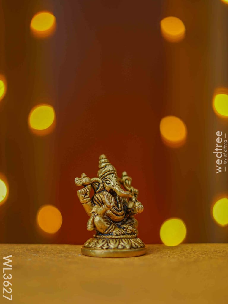 Brass Ganesha Idol - Wl3627 Figurines