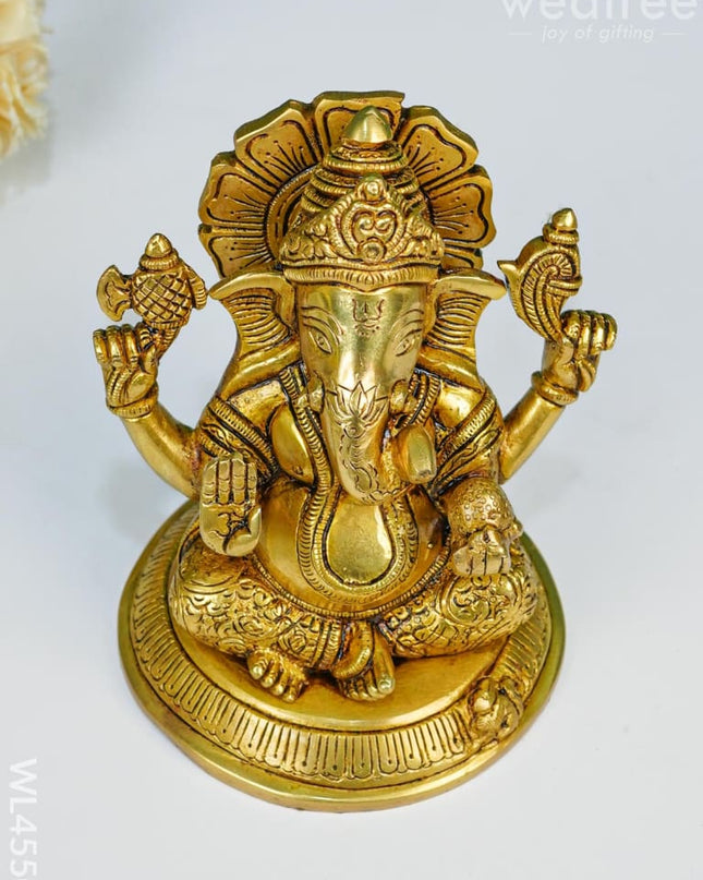 Brass Ganesha Idol - WL4550 - Brass Figurines