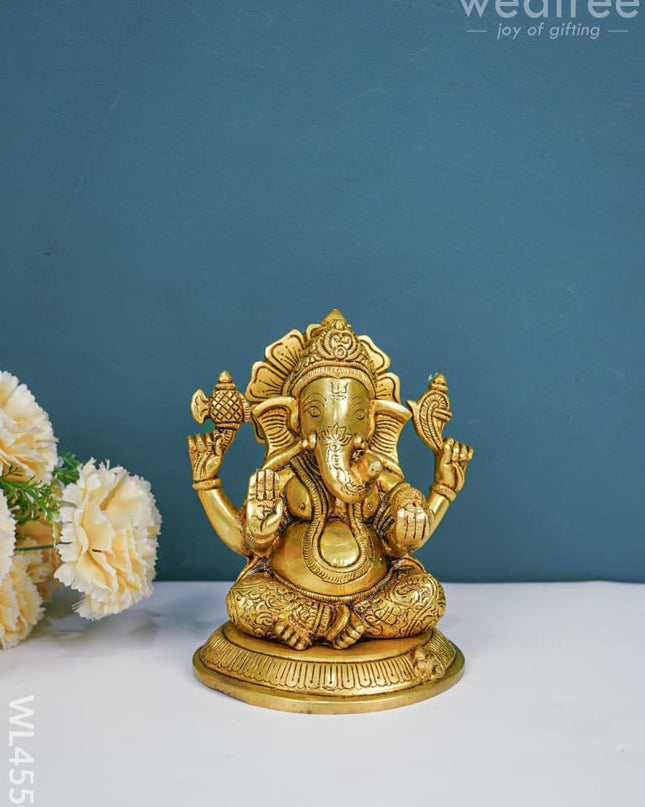 Brass Ganesha Idol - Wl4550 Figurines