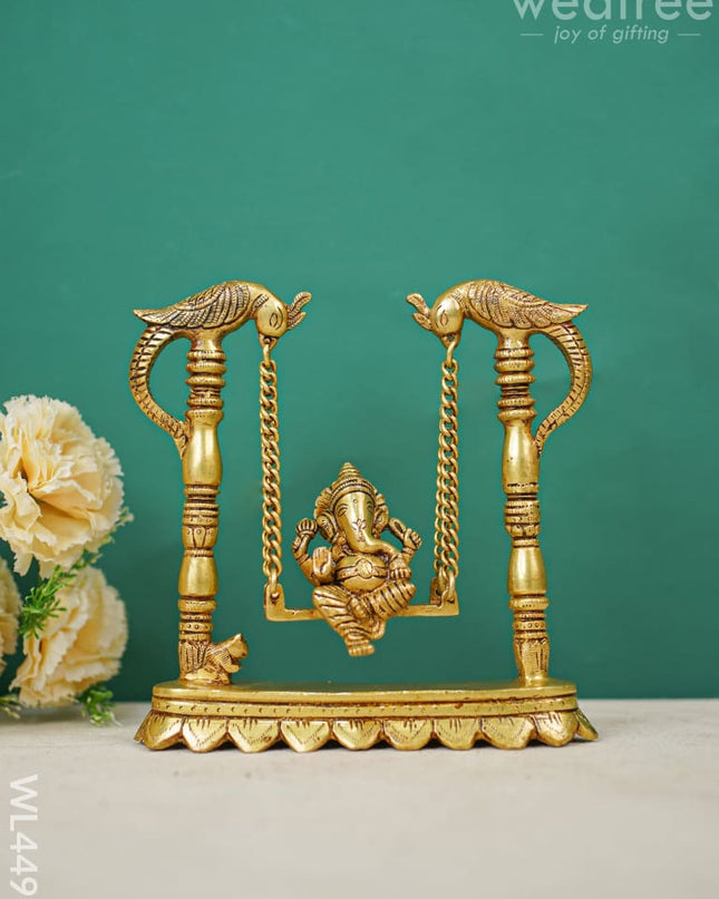 Brass Ganesha Jhoola With Annapakshi - Wl4495 Figurines