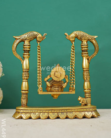 Brass Ganesha Jhoola With Annapakshi - Wl4495 Figurines