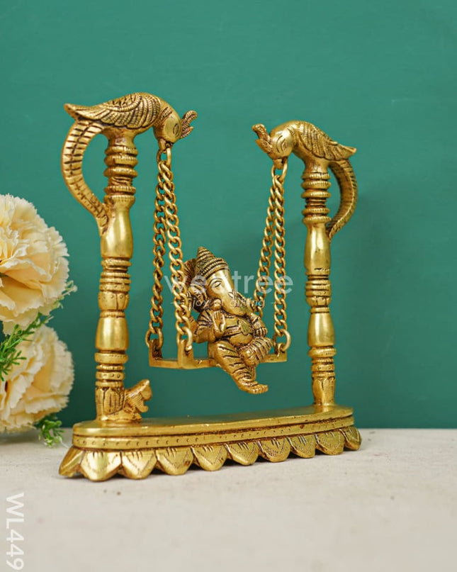 Brass Ganesha Jhoola With Annapakshi - Wl4495 Figurines