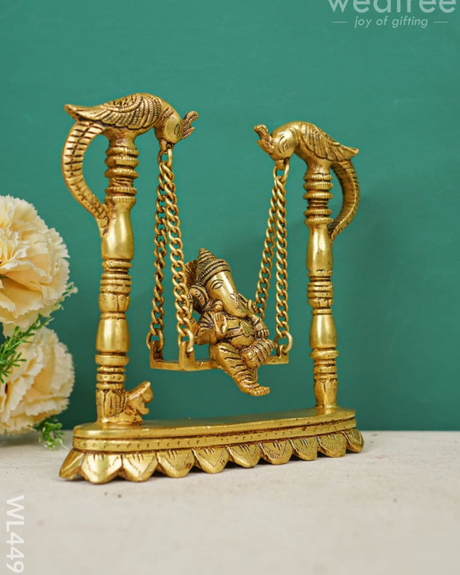 Brass Ganesha Jhoola With Annapakshi - Wl4495 Figurines