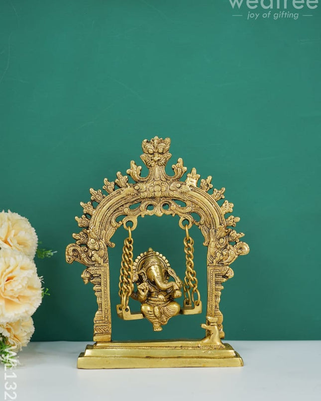 Brass Ganesha Jhoola With Kirtimukha - Wl1320 Figurines