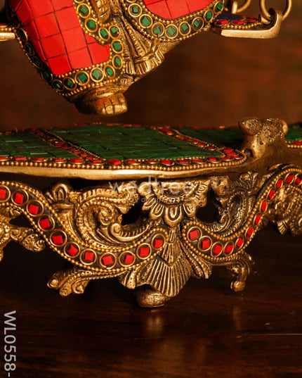 Brass Ganesha On Jhoola - Wl0558 Figurines