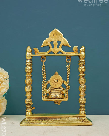 Brass Ganesha On Jhoola - Wl2701 Figurines