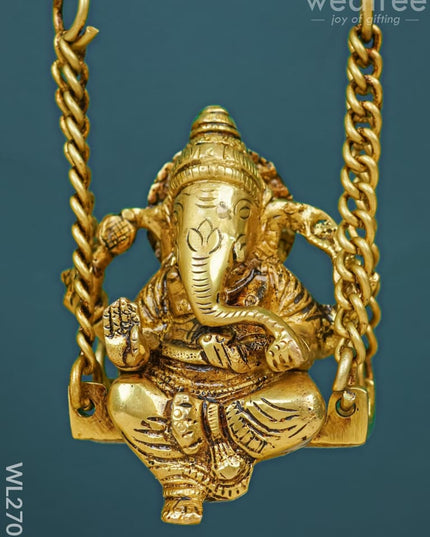Brass Ganesha On Jhoola - Wl2701 Figurines