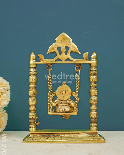 Brass Ganesha On Jhoola - Wl2701 Figurines