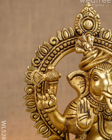 Brass Ganesha on Peetam - 10 inch - WL5286 - Brass Figurines