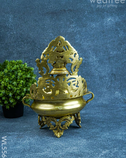 Brass Ganesha Urli - 12 inch - WL5567 - Brass Urli